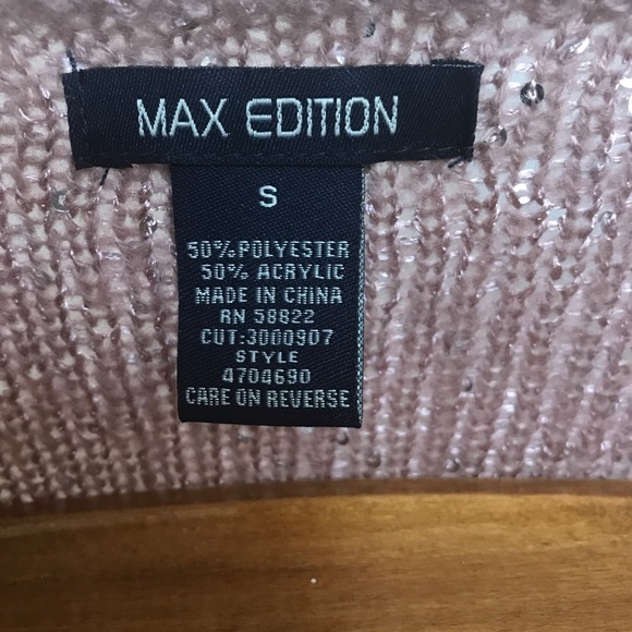 Max Edition Blush /Nude Sequined Sweater, S - Picture 3 of 5